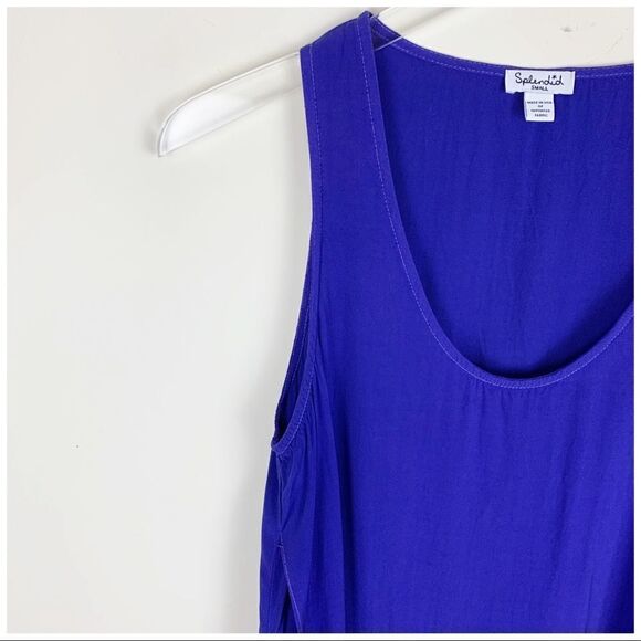 Splendid Blue Layered Tank‎ Dress Hi-low Sleeveless Small - Picture 6 of 12